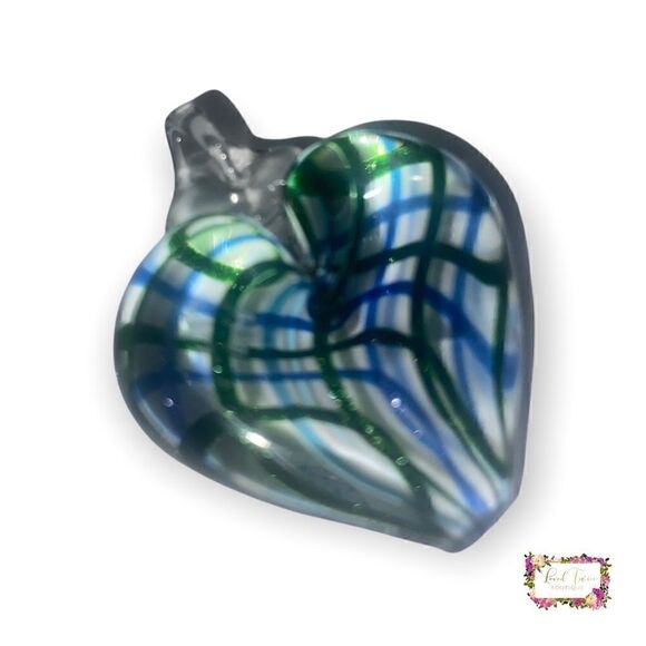 Signed Art Glass Heart Window Charm |Suncatcher, Heart Ornaments... - Picture 3 of 16